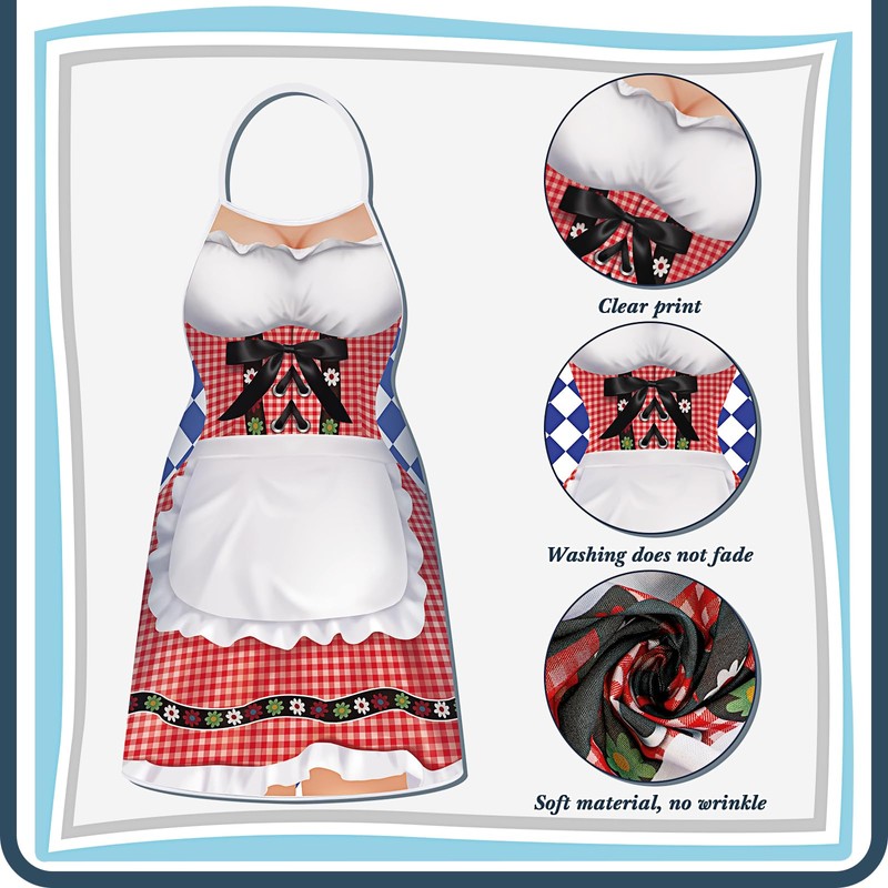 2 Pcs Oktoberfest Apron Couples Cooking Aprons German Party Costume