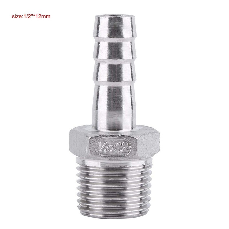 Male Threaded SS304 Stainless Steel Barb Hose Pipe Fitting Tail