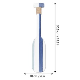 2 Pack 19.7 Inch Nautical Wooden Double Oar Decor with Rope Nautical Oar Paddles Wall Decor Door Hanging Ornament Beach Theme Home Decoration（Vintage blue）