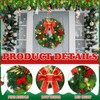 Baquler 3Pcs Christmas Wreath 14 Inch LED Prelit Artificial Christmas