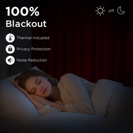 CUCRAF Red Blackout Curtains 84 inch Length 2 Panels Set, Rod Pocket Room Darkening Drapes for Bedroom Living Room, Insulated Thermal Light Blocking Window Curtain (W52 x L84 Inch)