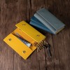 HANATORA Genuine Leather Key Case, Trifold, 2 Buttons, 6 Hooks,
