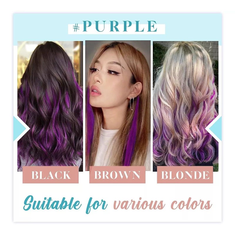 Runature Extensiones Cabello Humano 25gr 16in 10pz Púrpura