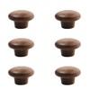 6 Pcs Round Wood Drawer Knobs: 1.5/0.8" Walnut Pulls, Suitable