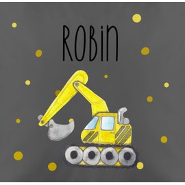 Cushion Cover - Excavator Construction Machine Construction Vehicle Digger Fan Construction Vehicle - 50 x 50 cm - Grey - Cushion Excavator Cushion Digger Driver Construction Vehicles Cushion Covers