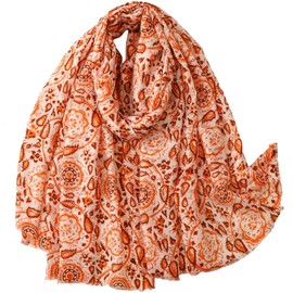 FAIRYGATE Orange Scarf for Women UK Compact Scarves Lightweight Scarfs Travel-Friendly Shawls Chic Scarves 71053