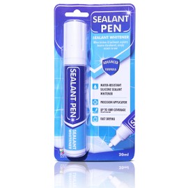 Sealant Pen White Caulk Marker: Waterproof Silicone Colorant Paint, Stain Remover, Sink, Kitchen, Shower, Bathroom Tile - White, Wide 15mm Tip