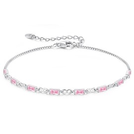 CDE Infinity Heart Symbol Charm Link Bracelet for Women 925 Sterling Silver Stainless Steel Adjustable Anniversary Jewelry Christmas Birthday Gifts for Women Wife Girlfriend Her