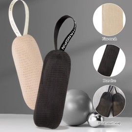 Pack of 12 Soap Bags for Solid Soap, Sisal Soap Bag, Soap Bag for Solid Soap, Hanging, Thickened Foam Net with Drawstring, Suitable for Foaming and Drying