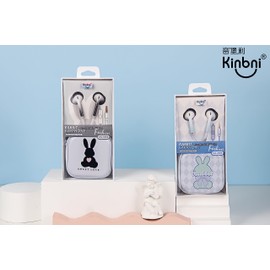 QearFun Bunny Earbuds for Kids, Kawakii Wired Earbud & in-Ear Headphones Gift for School Girls and Boys with Microphone and Lovely Earphones Storage Case(Purple)