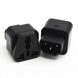 ANRANK IC141320AK UPS IEC C14 to Universal Female EU US UK AU C13 Socket Power Adapter AC Plug (2 Pack)