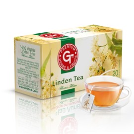 KUKER Linden Tea Dried Linden Flowers, Soothing Sleep Tea, Linden Blossom Calm Tea - Calm Detox Tea Bags, Natural Linden Flower Tea for Refreshing Experience, Calming Blend - 20 Linden Tea Bags, 30g