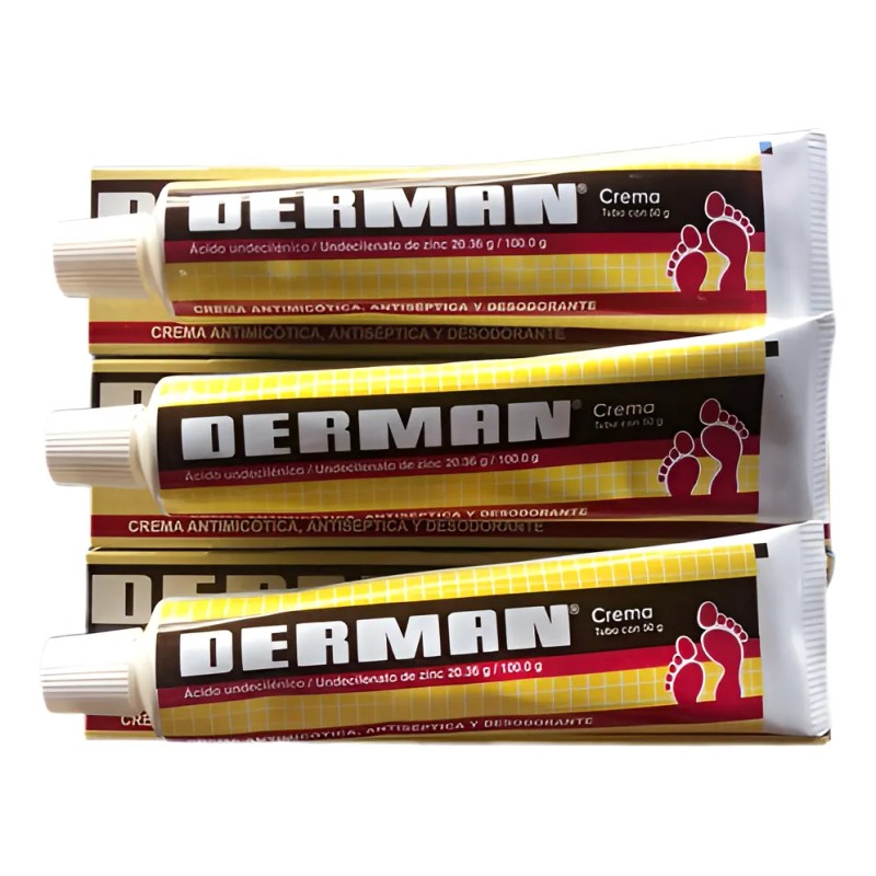 Derman Antimicotico Pie De Atleta Crema 3 Piezas 50 Gr