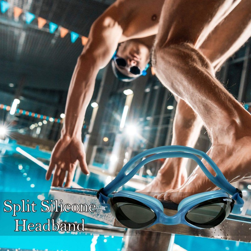 Water Gear Razor Swim Goggles Smoke/Blue