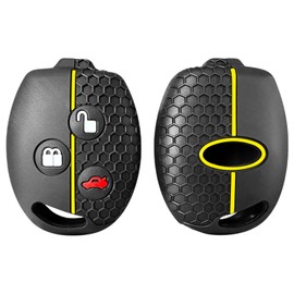 OTMIK Silikon Auto Schlüssel Abdeckung passend für Ford Fiesta Mk7 Mk5 Mk6 Mondeo Focus 2 Mk2 Transit Ka Fusion C-MAX S-MAX Schlüsselanhänger Zubehör (Gelbe Linie)