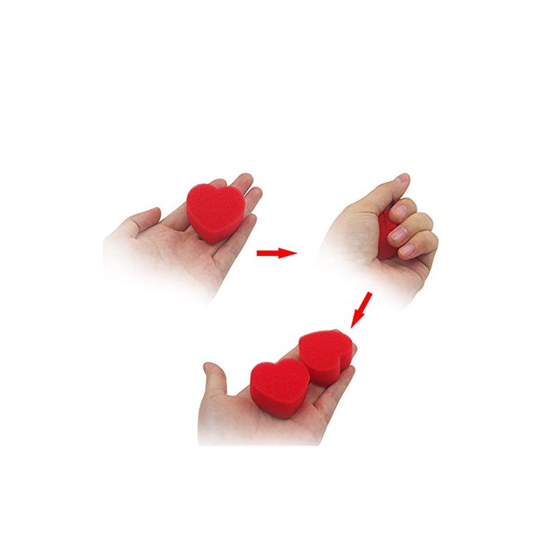 Sponge Hearts/Heart Sponge Red Heart Shape Sponge Appearing Magic Accessories