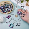 SUPERFINDINGS 32Pcs 8 Styles Music Keychains Musical Note Key Chain
