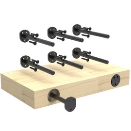 Neevolve Floating Shelf Bracket (1/4" Thick,Flush-to-Wall Hidden Heavy Duty Brackets for Wood Shelves，Solid Steel Invisible Shelf Support,,Seamless Blind Design for Kitchen, Study&DIY 10 Inch Black