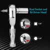 DURATECH 1/4-Inch Stubby Ratchet Wrench, Socket&Bit Driver, 72-Tooth, Chrome Alloy