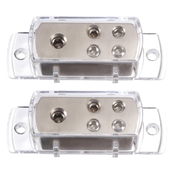 Operitacx 2 Stück Tragbarer Stromverteilerblock Kanal Auto Audio Stereo Splitter
