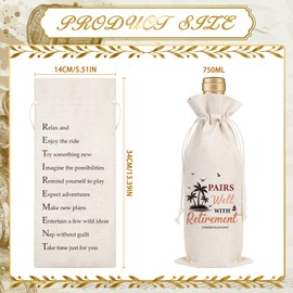 Wxiben Retirement Wine Gift Bag - Retired Gifts for Women Men Pairs Well With Retirement Wine Bottle Bags Farewell Leaving Gift for Retired Teacher Employees Friend Coworkers Boss Nurse Doctor