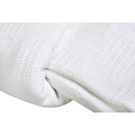 Linteum Textile Supply Thermal Blanket (White, Twin) Long Lasting and Durable Snag-Free Soft Blanket, Made from 100% Cotton Material for Home, Hospitals, 66x90 Inches