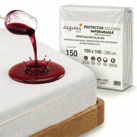 Degrees Home Waterproof Mattress Protector with Elasticated Edging - Breathable Mattress Topper, Mite-Inhibiting & Oeko-Tex Certified - For Mattresses 140 x 190/200 cm