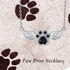 UCADRIT Paw Print Wings Necklace Sterling Silver Pet Paw Print