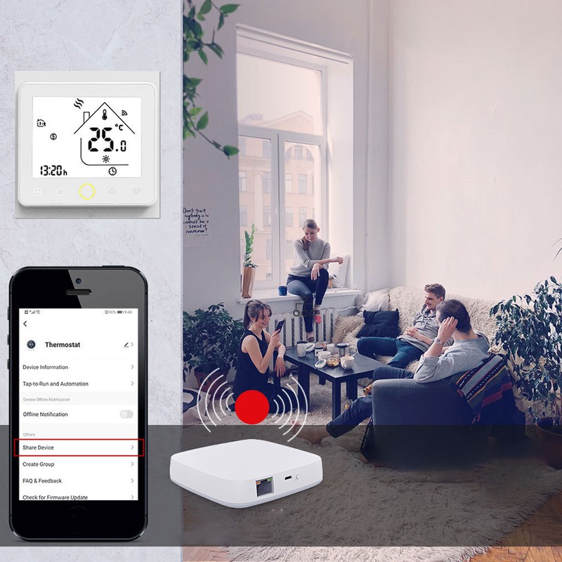 Smart Temperature Controller Wireless Remote Control Thermostat with Capacitive Touch