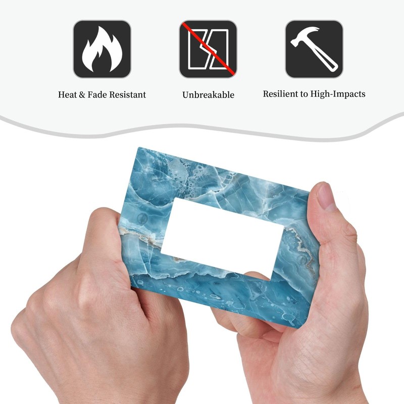 OILbiexn Decorative Outlet Covers Abstract Luxury Blue Gradient Marble 1