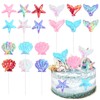 Keaziu Paquete de 18 adornos de sirena para magdalenas, cola
