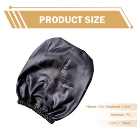 SLIMI 2 PCS Cars Headrest Covers, PU Leather Scratch-Resistant Elastic Headrest Protectors, Universal Seat Headrest Dust Cover, for Most Cars, Trucks, SUVs (Black #M)
