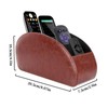 Remote Control Holder with 5 Pockets, PU Leather Desktop Organiser,