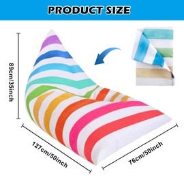 Byzesty Bean Bag Chair Cover, Bean Bag Kids Cuddly Toy Storage Stuffed Toy Bean Bag Cover Bean Bags for Children Bean Bag Children's Room Children's Couch (Rainbow)