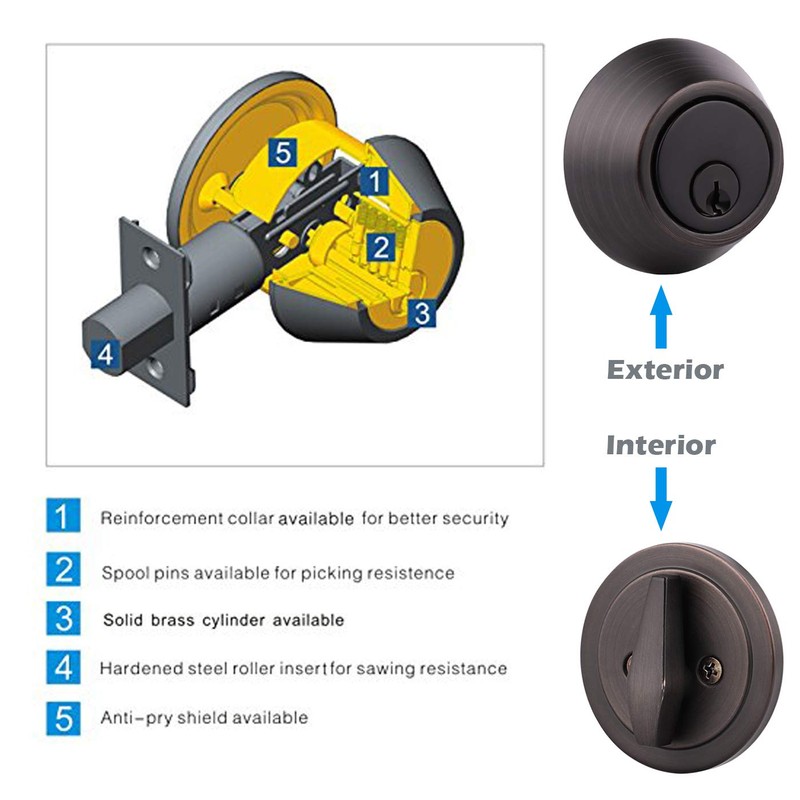 Gobrico 6 Keyed Alike Oil Rubbed Bronze Entrance Single Cylinder