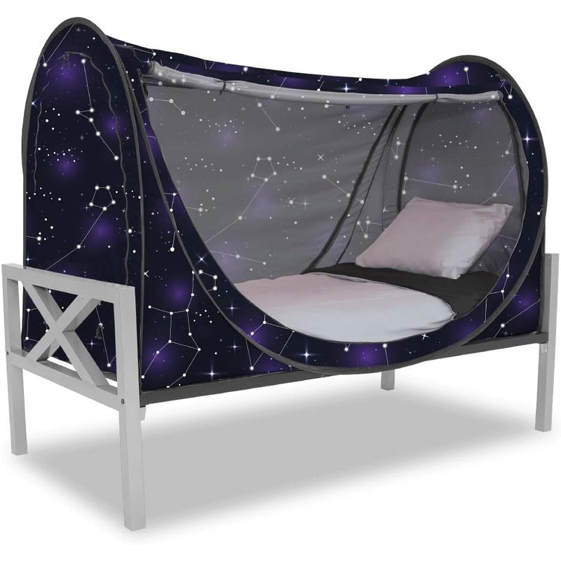 Privacy Pop up Eclipse Bed Tent Bed Drapes (Starry Constellation,