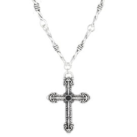 CSIYANJRY99 Punk Goth Neckalce Vintage Cross Butterfly Heart Pendant Neckalce Grunge Biker Rock Thorns Chain Neckalce Jewelry for Women Men (Cross)