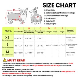 Dog Wheelchair for Back Legs, for Small Breed Dog - Includes High-Visibility Vest, Leash & Sling Lift, for Arthritis, Paralyzed, Injured, or Disabled Dogs