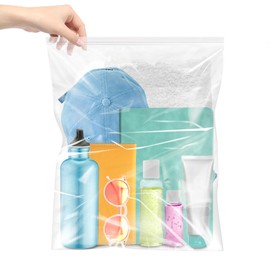 Large 3.5 Gallon Plastic Zipper Storage Bags, 16x19 Inches Clear Reclosable Storage Bags 20Pieces