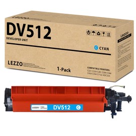 DV512 Cyan Developer Unit 1-Pack High Yield Replacement for Konica Minolta DV-512K DV-512C DV-512M DV-512Y Work with Bizhub C221 C224 C281 C284 C364 C454 C554 C7122 ADC223 Printer