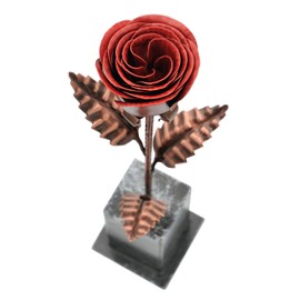 COPPER AGE Metal Red Rose with Stand - Forever Flower, Wife Gifts, Gift for Mom, Desk Decor for Women, Flower Gift for Women, Eternal Rose Decor, 6th, 11th Anniversary