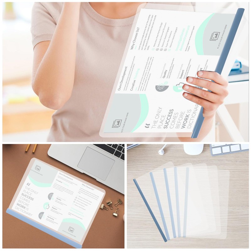 10 Pcs Clear A4 Report Covers, Slide Binder File Folder