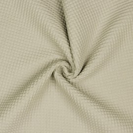 VmG-Store 1 m Waffle Pique 100% Cotton Oeko-Tex No Sold by the Metre Over 40 Colours to Choose From Waffle Fabric (008 I Beige)