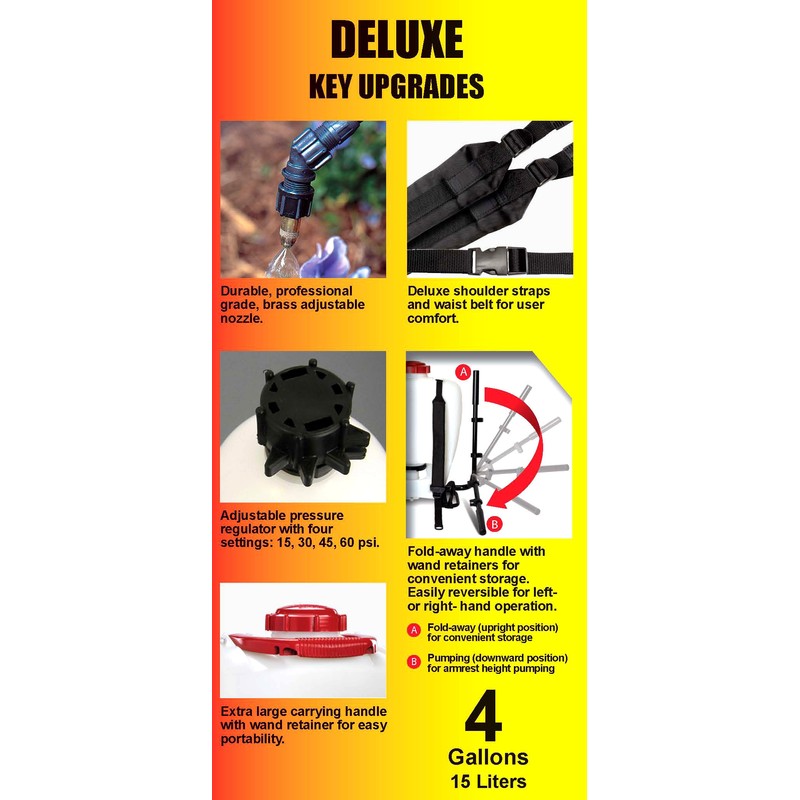 Solo 425-Deluxe 4-Gallon Professional Piston Backpack Sprayer with Deluxe Padded
