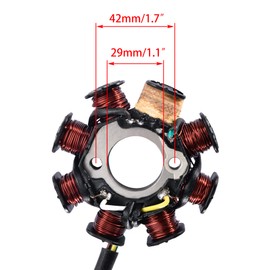 WOOSTAR 8 Coil 5 Wire Magneto Stator Replacement for 4 Stroke 50cc 60cc 80cc Chinese ATV 4 Wheeler Quad GY6 152QMI Engine Taotao Crossfire Scooter