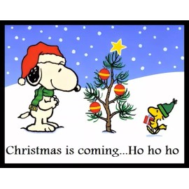 Handmade Christmas Is Coming Ho Ho Ho  Snoopy Woodstock Refrigerator Fridge MAGNET