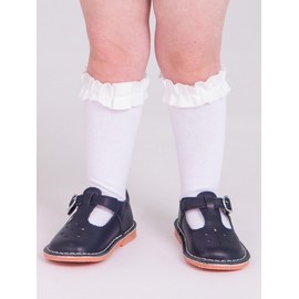 RuffleButts Dark Cherry, White & Fir Green 3-Pack Knee High Socks - 2T-4T