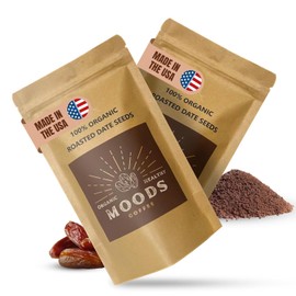 100% Organic Roasted Date Seeds Coffee Alternative | Instant Caffeine-Free Coffee Substitute to Boost Energy and Immunity | Naturally Occurring Prebiotic Rich from Date Seeds | 26 Servings
