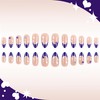 30Pcs Purple French Press on Nails Square Medium Almond Purple
