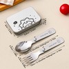 Portable Folding Cutlery Set for Kids – 3-Piece Stainless Steel